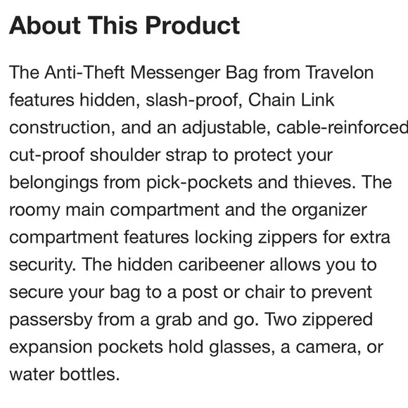 Travelon Midnight Blue Anti Theft Crossbody - Picture 14 of 15